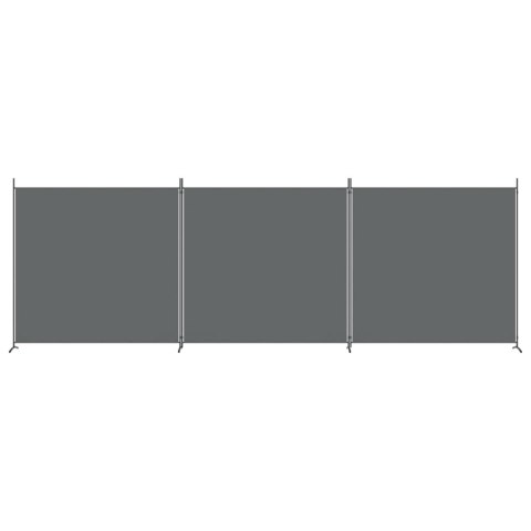 PARAWAN POKOJOWY 3-PANELOWY ANTRACYTOWY 525X180CM TKANINA
