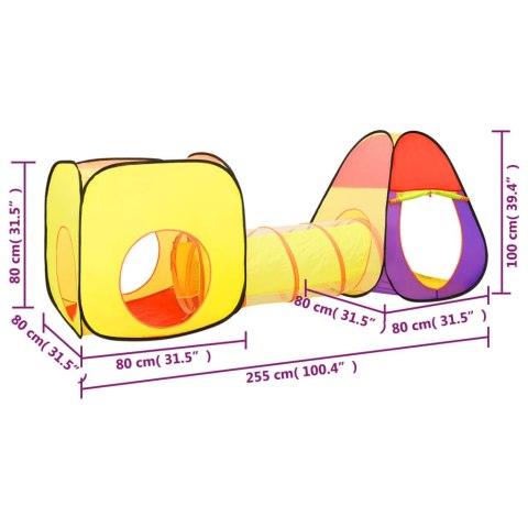 NAMIOT DO ZABAWY DLA DZIECI KOLOROWY 255X80X100CM