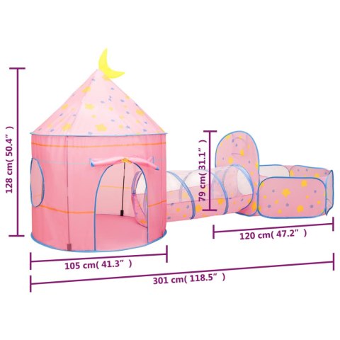 NAMIOT DO ZABAWY DLA DZIECI RÓŻOWY 301X120X128CM