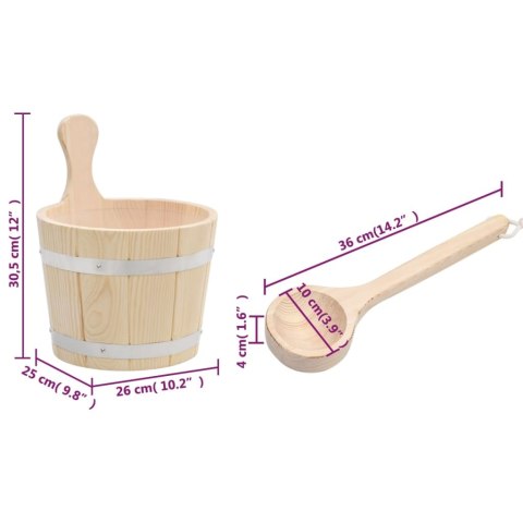 WIADERKO I CHOCHLA DO SAUNY DREWNO SOSNOWE