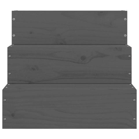 SCHODY DLA ZWIERZĄT SZARE 40X37,5X35CM LITE DREWNO SOSNOWE