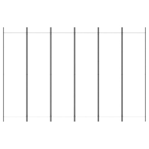 PARAWAN POKOJOWY PRZEGRODA ŚCIANKA 6-PANELOWY BIAŁY 300X200CM TKANINA