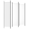 PARAWAN POKOJOWY PRZEGRODA ŚCIANKA 6-PANELOWY BIAŁY 300X200CM TKANINA