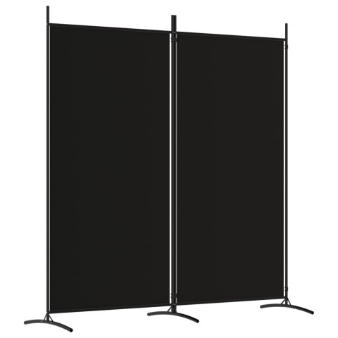PARAWAN POKOJOWY 2-PANELOWY CZARNY 175X180CM TKANINA