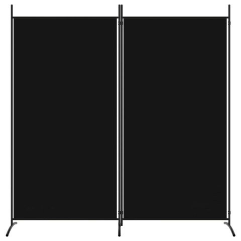 PARAWAN POKOJOWY 2-PANELOWY CZARNY 175X180CM TKANINA