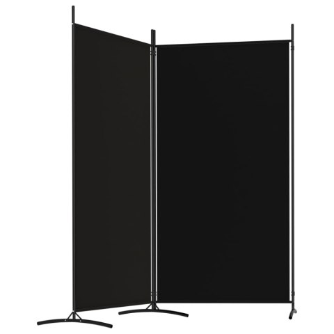 PARAWAN POKOJOWY 2-PANELOWY CZARNY 175X180CM TKANINA