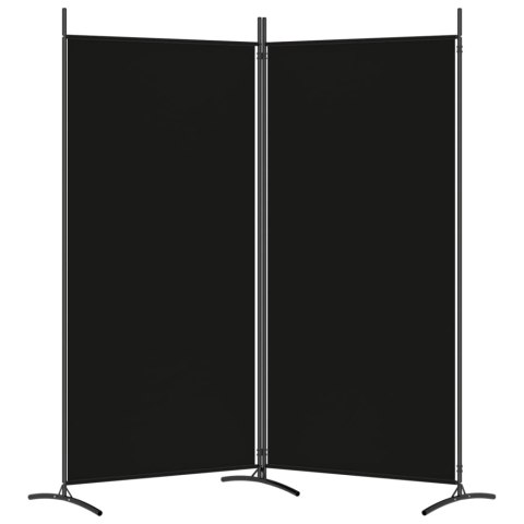PARAWAN POKOJOWY 2-PANELOWY CZARNY 175X180CM TKANINA