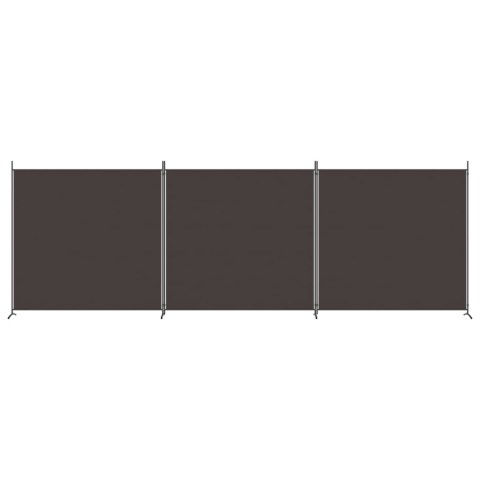 PARAWAN POKOJOWY DEKORACYJNY ŚCIANKA ZASŁONA 3-PANELOWY BRĄZOWY 525X180CM TKANINA