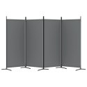 PARAWAN POKOJOWY 4-PANELOWY ANTRACYTOWY 346X180CM TKANINA