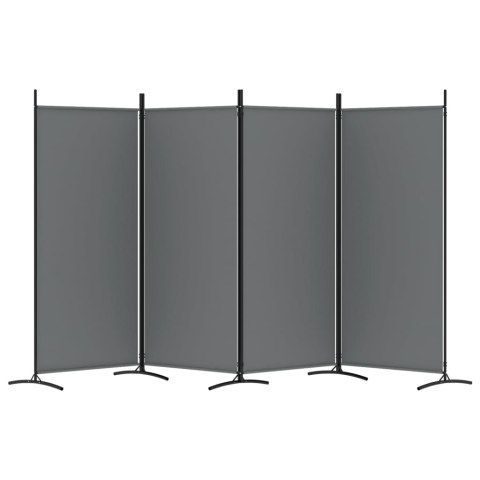 PARAWAN POKOJOWY 4-PANELOWY ANTRACYTOWY 346X180CM TKANINA