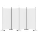 PARAWAN POKOJOWY 4-PANELOWY BIAŁY 346X180CM TKANINA