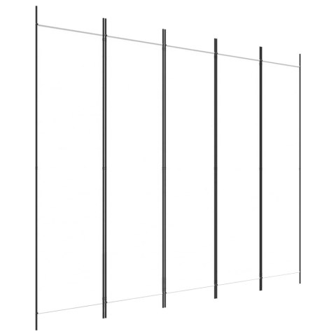 PARAWAN POKOJOWY 5-PANELOWY BIAŁY 250X200CM TKANINA