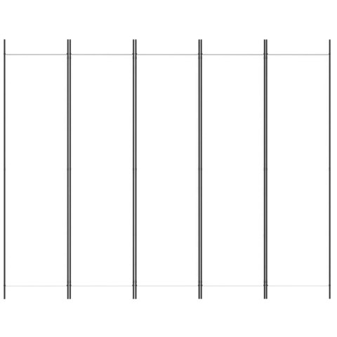 PARAWAN POKOJOWY 5-PANELOWY BIAŁY 250X200CM TKANINA