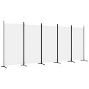 PARAWAN POKOJOWY 5-PANELOWY BIAŁY 433X180CM TKANINA
