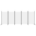 PARAWAN POKOJOWY 5-PANELOWY BIAŁY 433X180CM TKANINA
