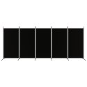 PARAWAN POKOJOWY 5-PANELOWY CZARNY 433X180CM TKANINA