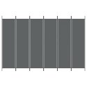 PARAWAN POKOJOWY 6-PANELOWY ANTRACYTOWY 300X200CM TKANINA