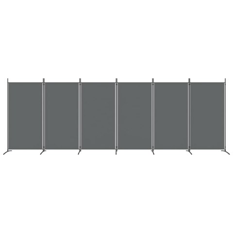 PARAWAN POKOJOWY DEKORACYJNY ŚCIANKA ZASŁONA 6-PANELOWY ANTRACYTOWY 520X180CM TKANINA