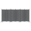 PARAWAN POKOJOWY DEKORACYJNY ŚCIANKA ZASŁONA 6-PANELOWY ANTRACYTOWY 520X180CM TKANINA
