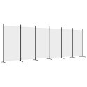 PARAWAN POKOJOWY 6-PANELOWY BIAŁY 520X180CM TKANINA