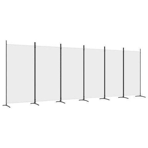 PARAWAN POKOJOWY 6-PANELOWY BIAŁY 520X180CM TKANINA