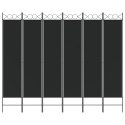 PARAWAN POKOJOWY 6-PANELOWY CZARNY 240X200CM TKANINA
