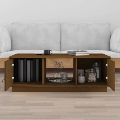 STOLIK KAWOWY MIODOWY BRĄZ 100X50X35CM LITE DREWNO SOSNOWE