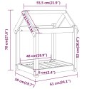 LEGOWISKO DLA PSA CZARNE 61X50X70CM DREWNO SOSNOWE