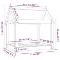 LEGOWISKO DLA PSA CZARNE 71X55X70CM DREWNO SOSNOWE