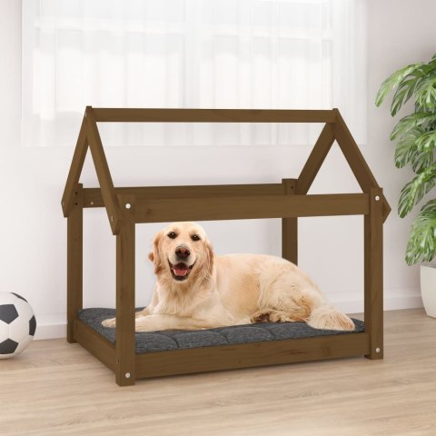 LEGOWISKO DLA PSA MIODOWY BRĄZ 81X60X70CM DREWNO SOSNOWE