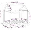 LEGOWISKO DLA PSA SZARE 101X70X90CM DREWNO SOSNOWE