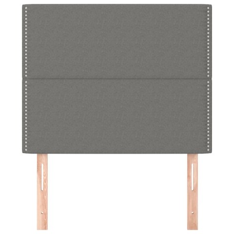 ZAGŁÓWKI DO ŁÓŻKA 2SZT. CIEMNOSZARY 100X5X78/88CM TKANINA