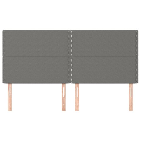 ZAGŁÓWKI DO ŁÓŻKA 4SZT. CIEMNOSZARY 100X5X78/88CM TKANINA