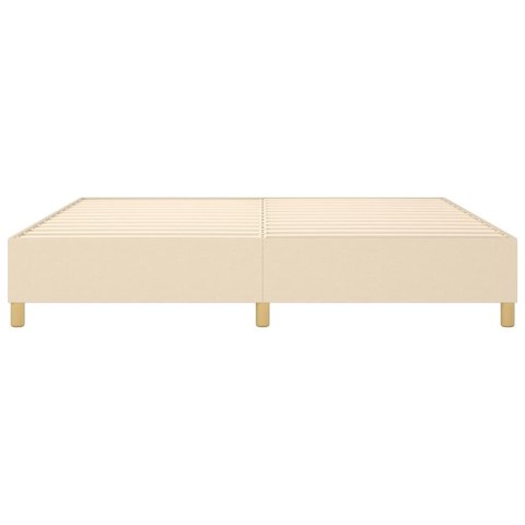 ŁÓŻKO KONTYNENTALNE KREMOWE TKANINA 200X200CM