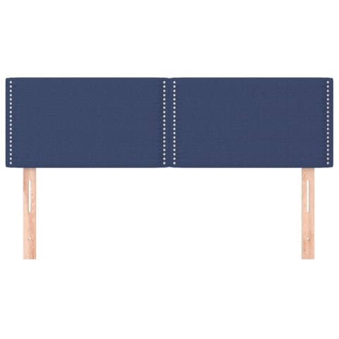 ZAGŁÓWKI DO ŁÓŻKA 2SZT NIEBIESKIE 72X5X78/88CM TKANINA