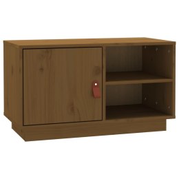 SZAFKA POD TELEWIZOR MIODOWY BRĄZ 70X34X40CM DREWNO SOSNOWE