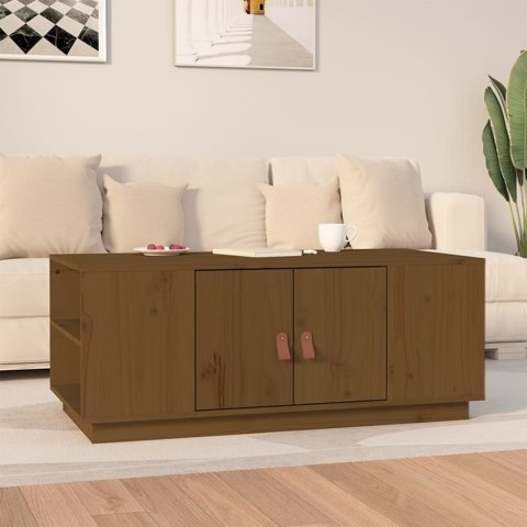 STOLIK KAWOWY MIODOWY BRĄZ 100X50X41CM DREWNO SOSNOWE