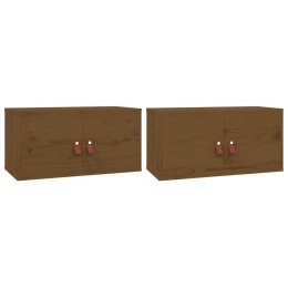 SZAFKI ŚCIENNE 2SZT MIODOWY BRĄZ 60X30X30CM SOSNA