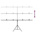 STOJAK NA TŁO T-KSZTAŁTNY CZARNY 201X60X(70-200)CM