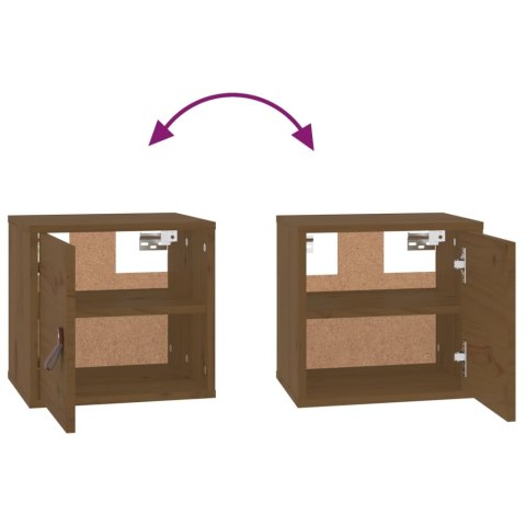 SZAFKI ŚCIENNE 2SZT MIODOWY BRĄZ 315X30X30CM SOSNA