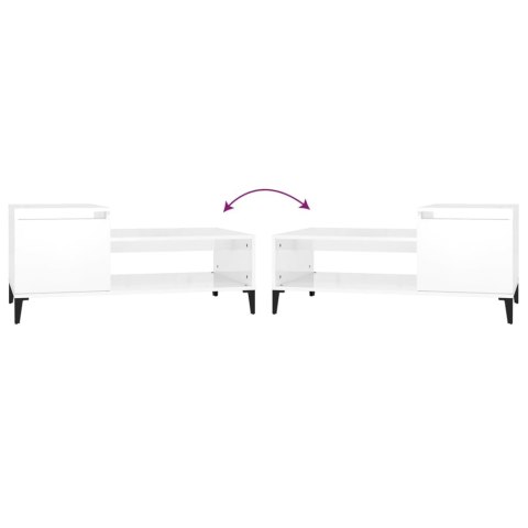 STOLIK KAWOWY BIAŁY O WYSOKIM POŁYSKU 100X50X45CM