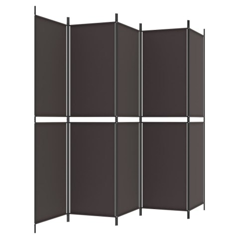 PARAWAN POKOJOWY 5-PANELOWY BRĄZOWY 250X200CM TKANINA