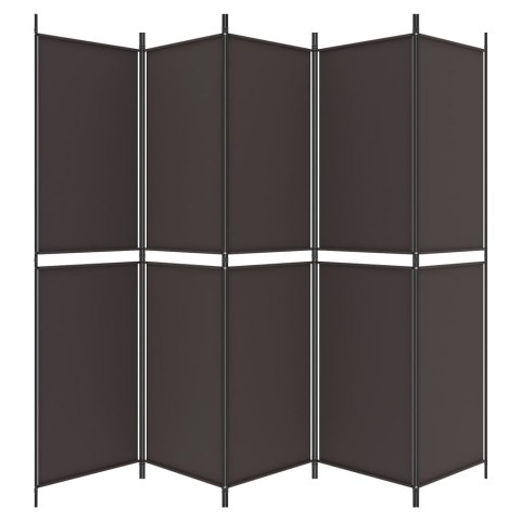 PARAWAN POKOJOWY 5-PANELOWY BRĄZOWY 250X200CM TKANINA