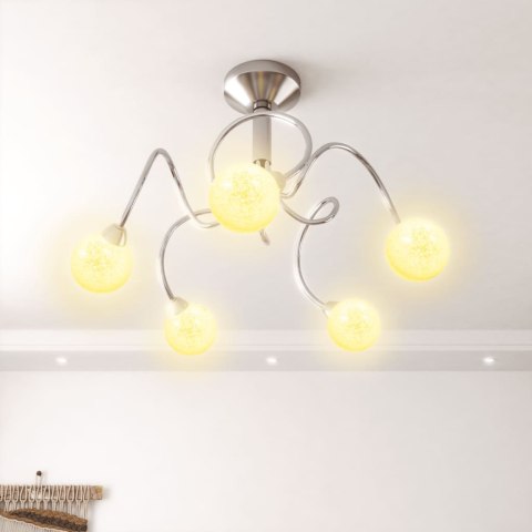 LAMPA SUFITOWA OKRĄGŁE SZKLANE KLOSZE 5 ŻARÓWEK LED G9