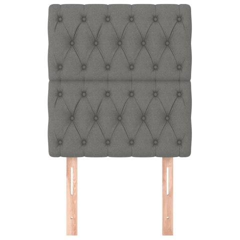 ZAGŁÓWKI DO ŁÓŻKA 2 SZT CIEMNOSZARY 80X7X78/88CM TKANINA