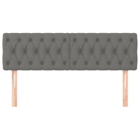 ZAGŁÓWKI DO ŁÓŻKA 2 SZT CIEMNOSZARY 80X7X78/88CM TKANINA