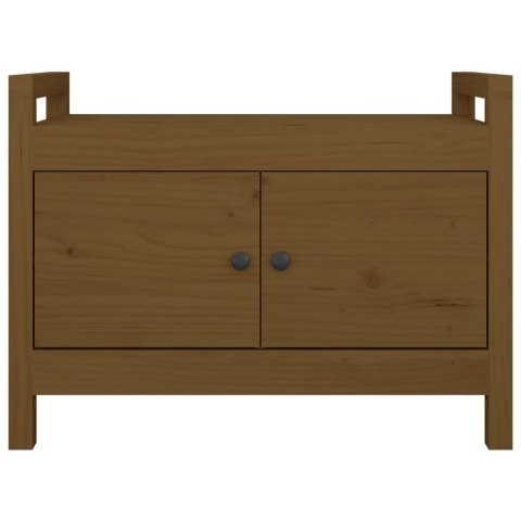 ŁAWKA DO PRZEDPOKOJU MIODOWY BRĄZ 80X40X60CM DREWNO SOSNOWE