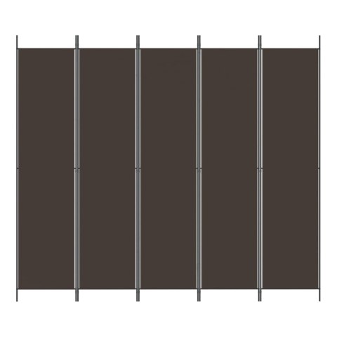 PARAWAN POKOJOWY 5-PANELOWY BRĄZOWY 250X220CM TKANINA