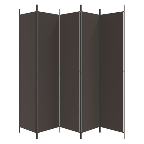 PARAWAN POKOJOWY 5-PANELOWY BRĄZOWY 250X220CM TKANINA