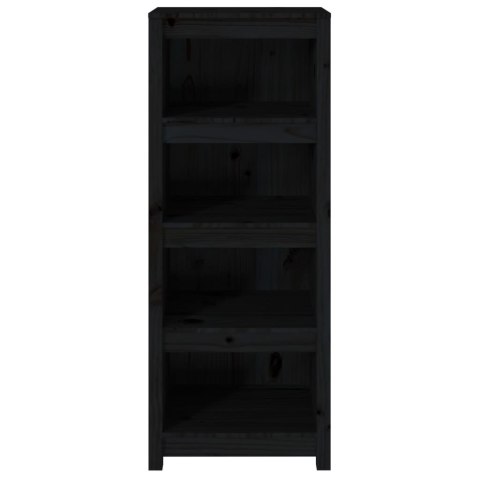 REGAŁ NA KSIĄŻKI CZARNY 50X35X125,5CM DREWNO SOSNOWE